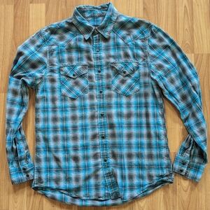 American Eagle Western Wear Pearl snap long sleeve shirt, vintage fit. Size Med.